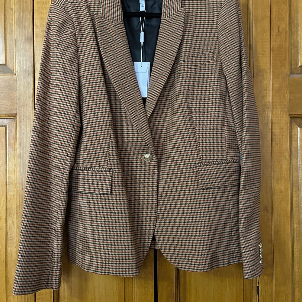 Beautiful luxury rust plaid blazer